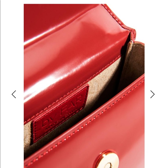 By Far red semi-patent leather mini tote - Picture 4 of 5